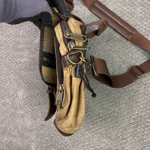 LL Bean Field Bag Messenger Shoulder Crossbody Continental Leather Canvas - Picture 13 of 16